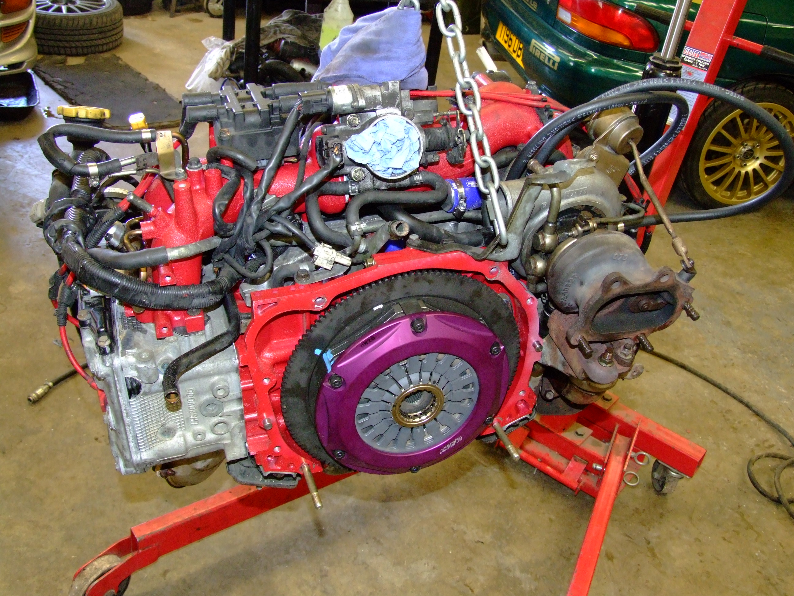 Subaru Engine rebuild ready to be refitted