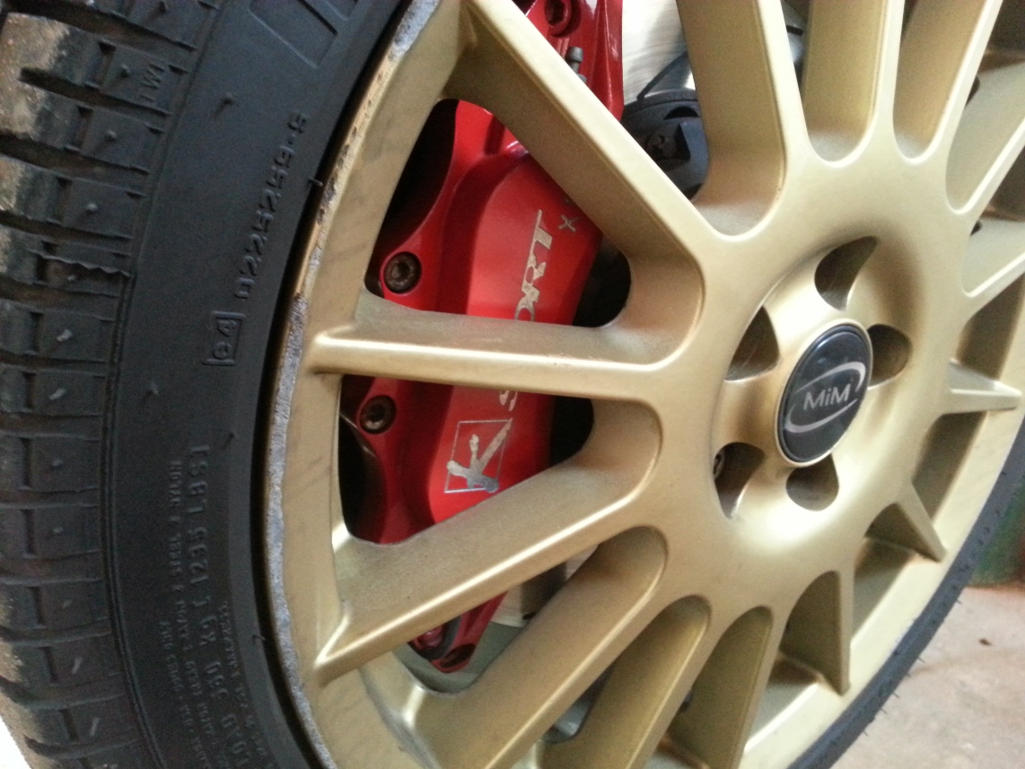 KSport 330mm brake Caliper Red After Fitting Wheel on 2