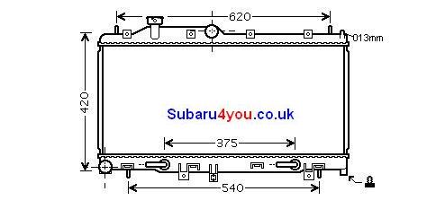 45111AG020 Radiator 2005-2009 Subaru Legacy Automatic Turbo